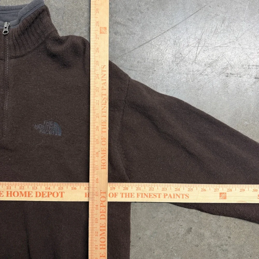 The North Face A5 Series Mens Brown Lambswool‎ Blend Quarter Zip Sweater Medium